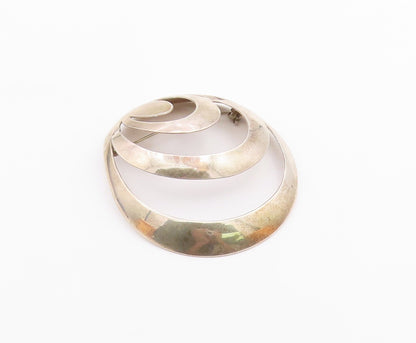 SANDRA BAKER 925 Sterling Silver  Vintage Modernist Dome Brooch Pin  BP7969