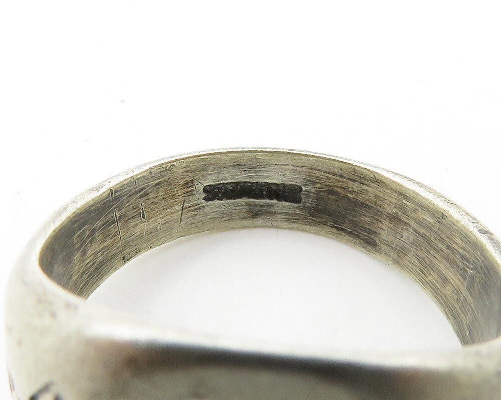 925 Sterling Silver  Vintage Antique US Military Band Ring Sz 8.5  RG18890