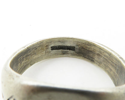 925 Sterling Silver  Vintage Antique US Military Band Ring Sz 8.5  RG18890