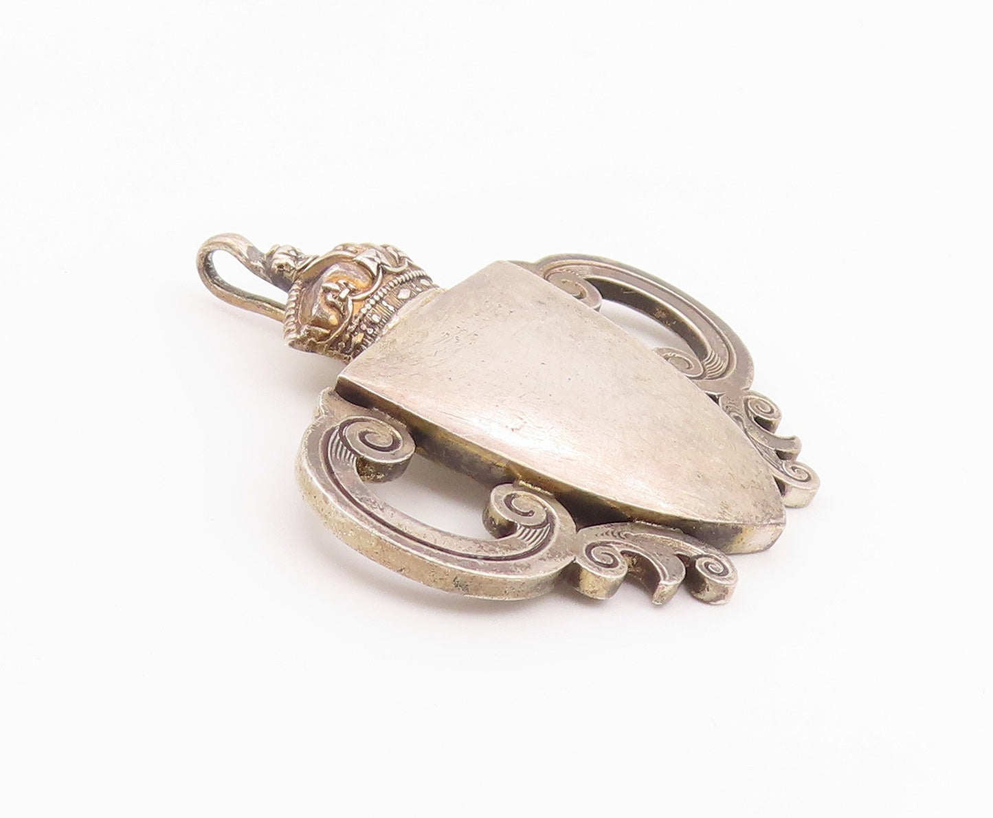 925 Sterling Silver Vintage Pendant MANTON & MOLE Crowned Shield Crest  PT26385