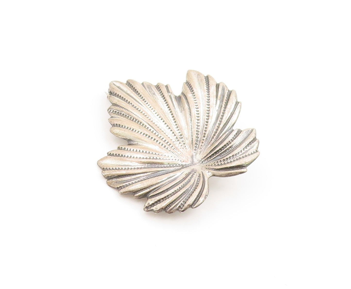 925 Sterling Silver Vintage Brooch Pin JEWELART Etched Maple Leaf Motif  BP12460