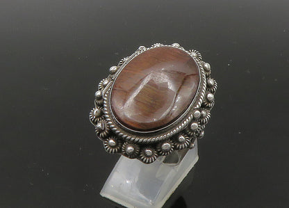 TAXCO MEXICO 925 Silver  Vintage Tiger's Eye Band Ring Sz 11 (OPENS)  RG22760