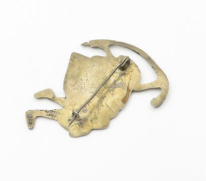 PERU 925 Silver  Vintage Dancing Person Etched Detail Brooch Pin  BP5993