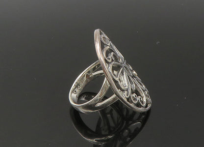 925 Sterling Silver  Vintage Shiny Open Butterfly Motif Band Ring Sz 7 RG22575