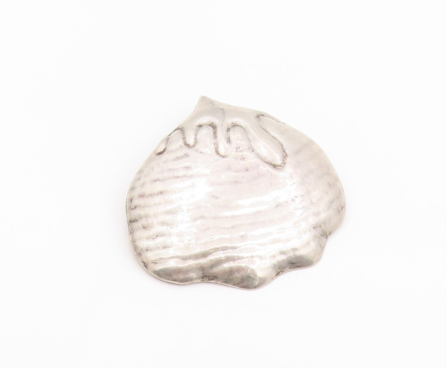 925 Sterling Silver Vintage Brooch Pin MEXICO Scalloped Clam Shell  BP12507