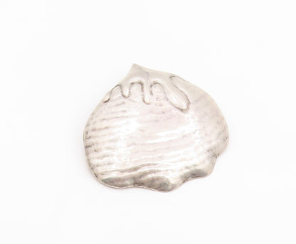 925 Sterling Silver Vintage Brooch Pin MEXICO Scalloped Clam Shell  BP12507