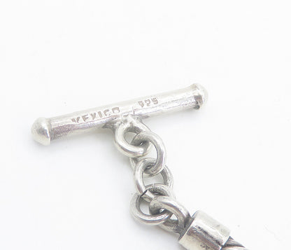 MEXICO 925 Sterling Silver  Vintage Twist Bar Link Chain Bracelet  BT3402