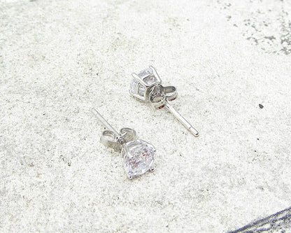 925 Sterling Silver Round Cut White Topaz Stud Earrings  EG1223