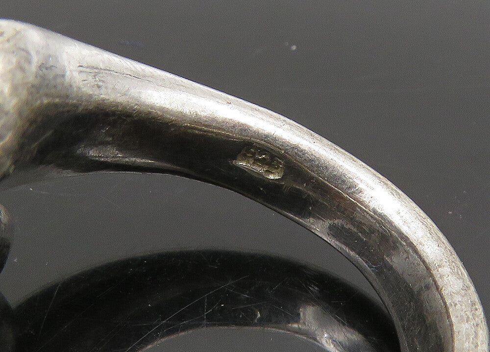 925 Sterling Silver  Vintage Smooth Dark Tone Bypass Band Ring Sz 6  RG21838