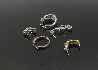 925 Sterling Silver  Vintage Genuine Diamonds Lot Single Earrings  EG11374