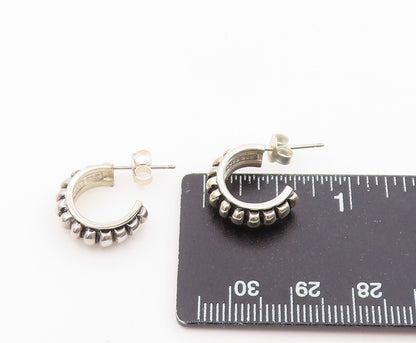 925 Sterling Silver Vintage Earrings ESPO Chunky Ribbed Crescent Studs  EG14472