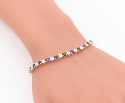 ROSS SIMON 925 Silver  Cubic Zirconia & Blue Topaz Chain Bracelet  BT5931