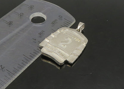 925 Sterling Silver  Vintage Shiny Saginaw Ice Hockey Jersey Pendant  PT18734
