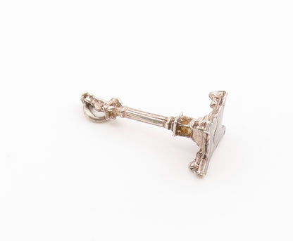 925 Sterling Silver  Vintage Monument Structure Petite Pendant  PT16725