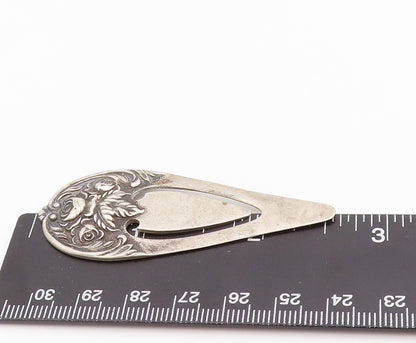 925 Sterling Silver Vintage Bookmark S. KIRK & SON Cutout Floral Carved  TR3862