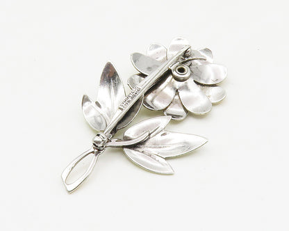 SYMMETALLIC 925 Silver & 14K GOLD  Vintage Pearl Flower Brooch Pin  BP5409