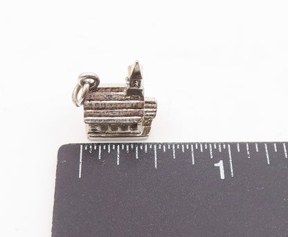 FELCHCRAFT 925 Silver  Vintage Sculpted Church Motif Charm Pendant  PT20189