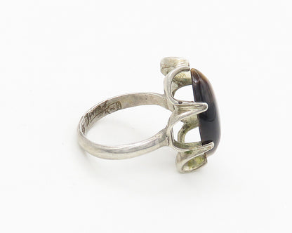 MEXICO 925 Silver  Vintage Cabochon Tiger's Eye Cocktail Ring Sz 7  RG17504