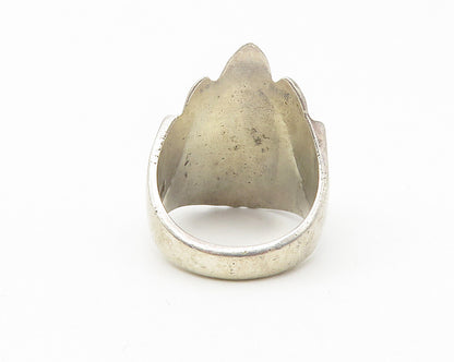 MEXICO 925 Sterling Silver  Vintage Fluted Pointed Band Ring Sz 7  RG11368
