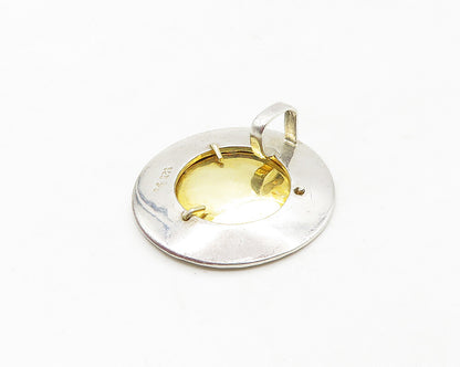 SILPADA 925 Sterling Silver  Shiny Two Tone Hammered Round Pendant  PT13827