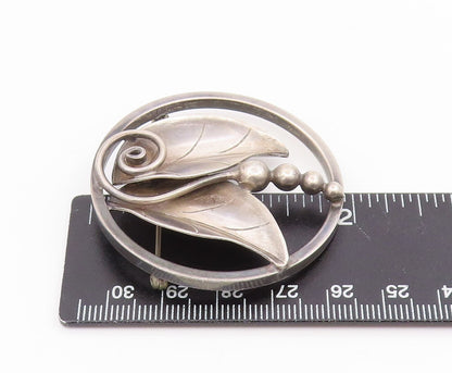925 Sterling Silver Vintage Brooch Pin LA PAGLIA Classic Leaf & Berries  BP12396