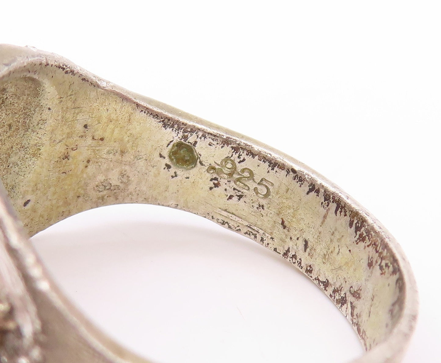 925 Sterling Silver Vintage Ring Antique American Eagle Cutout  Sz 13.5  RG33012