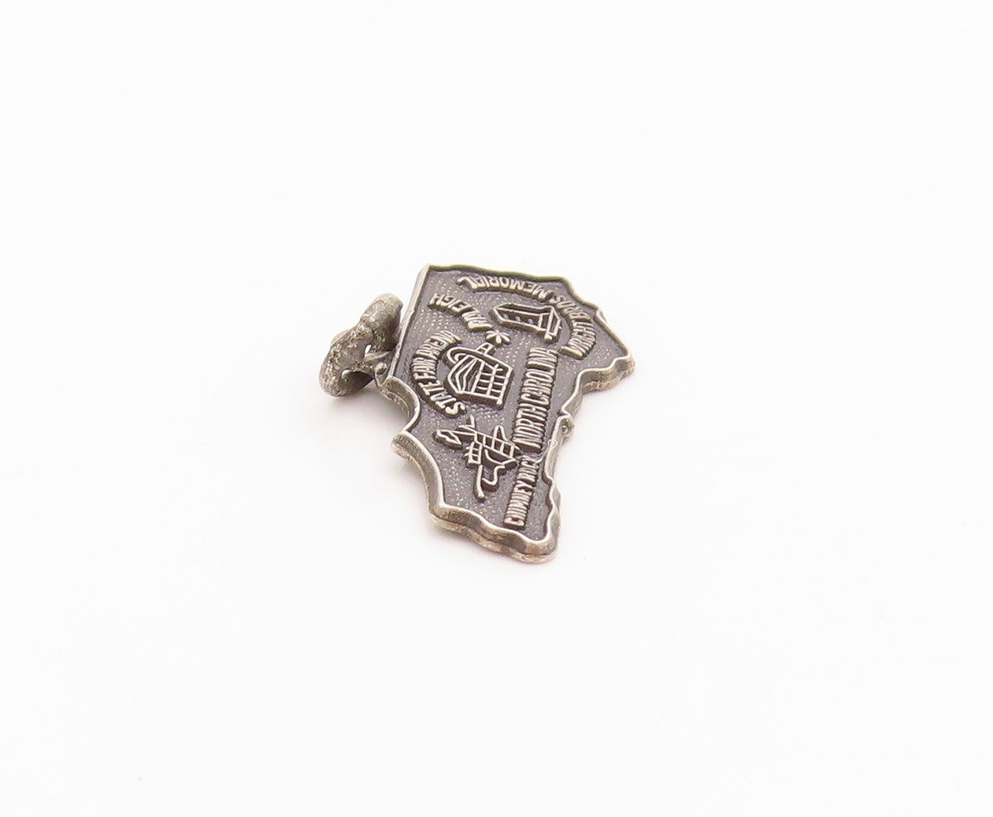 925 Sterling Silver Vintage Pendant Dark Tone North Carolina Heritage  PT24983