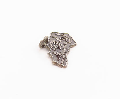 925 Sterling Silver Vintage Pendant Dark Tone North Carolina Heritage  PT24983