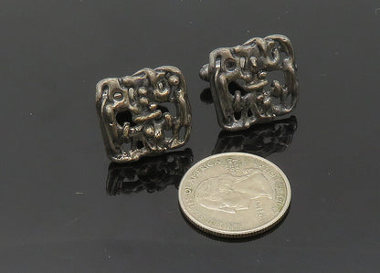 925 Sterling Silver  Vintage Dark Tone Modernist Design Cufflinks  TR2807