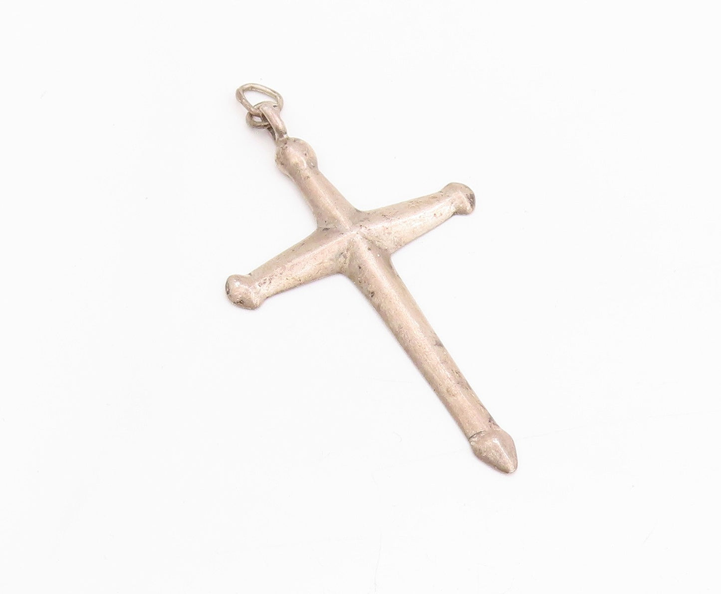 925 Sterling Silver Vintage Pendant Minimalist Antique Religious Cross  PT24489