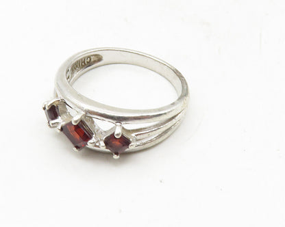 ROSS SIMON 925 Sterling Silver  Vintage Red Topaz Split Band Ring Sz 7 RG10005