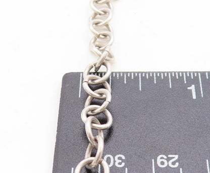 925 Sterling Silver Vintage Cabochon Cut Malachite Chain Necklace NE1460
