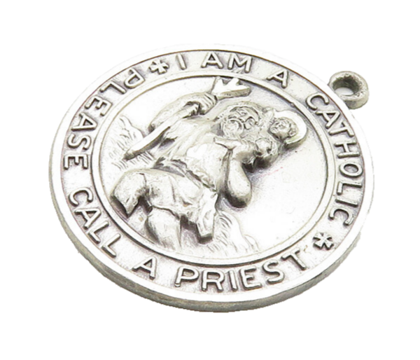 CREED 925 Sterling Silver  Vintage St. Christopher Prayer Pendant  PT15623