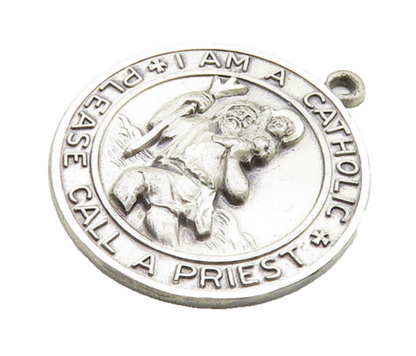 CREED 925 Sterling Silver  Vintage St. Christopher Prayer Pendant  PT15623