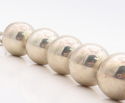 925 Sterling Silver Vintage Necklace Modernist Solid Large Beads Chain  NE4347