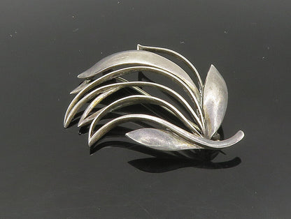 JUST ANDERSEN DENMARK 925 Silver  Vintage Modernist Leaf Brooch Pin  BP9323
