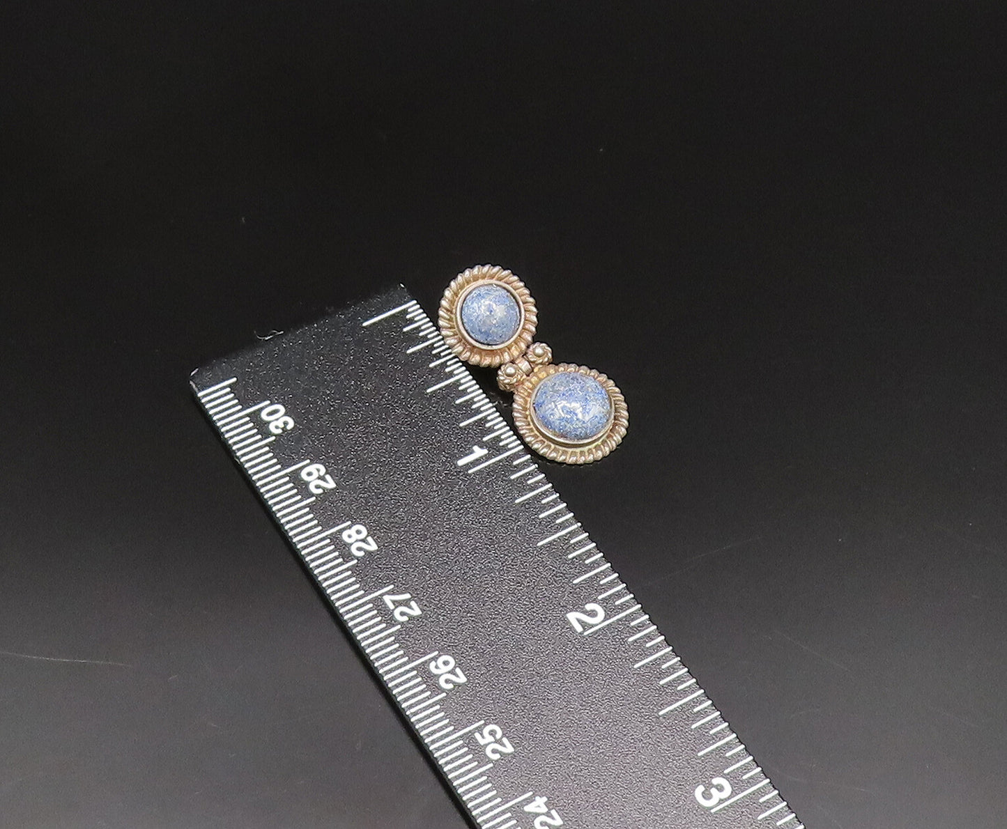 MFA 925 Sterling Silver Vintage Twisted Rope Border Sodalite Earrings EG11940