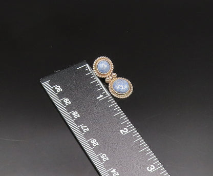 MFA 925 Sterling Silver Vintage Twisted Rope Border Sodalite Earrings EG11940
