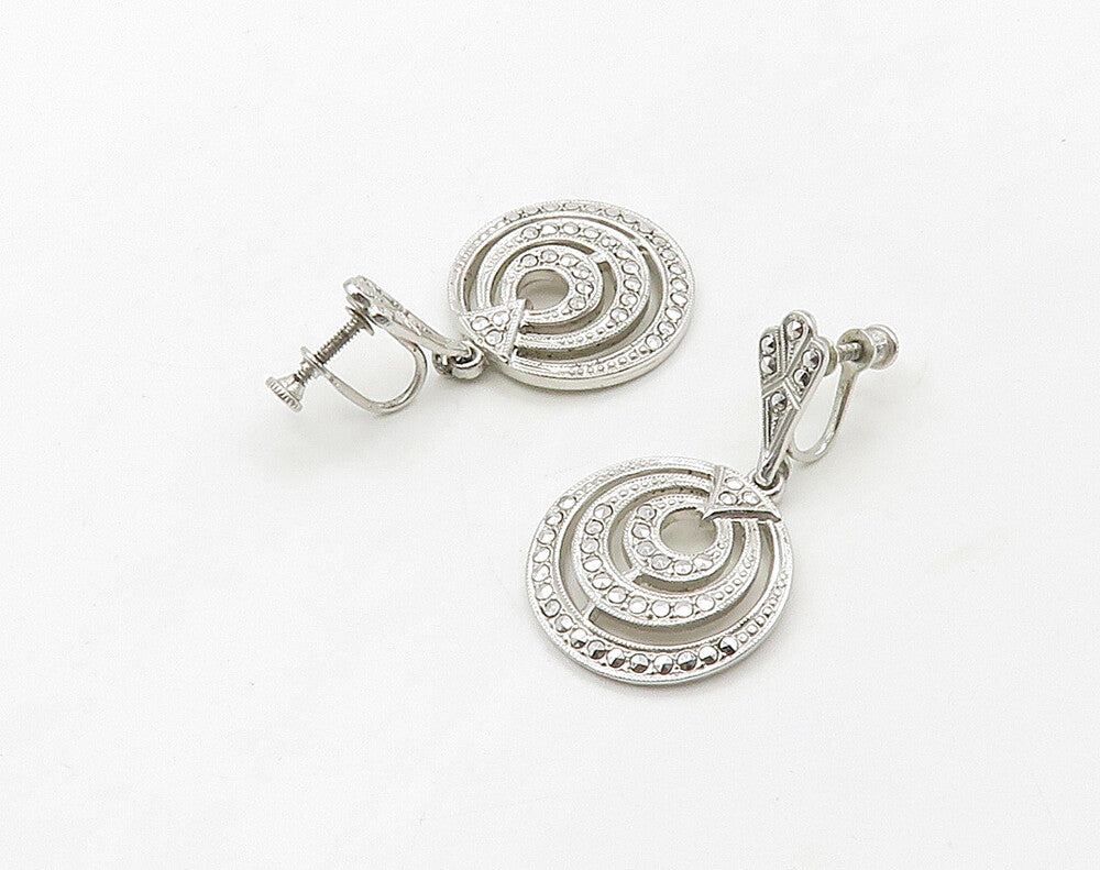 925 Sterling Silver  Sparkling Graduating Circles Non Pierce Earrings  EG8251