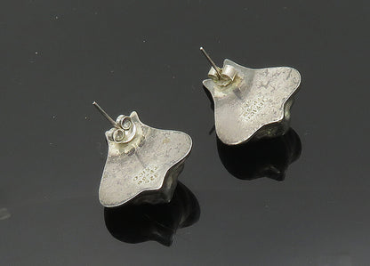 MEXICO 925 Sterling Silver  Vintage Dark Tone Hollow Drop Earrings  EG9980