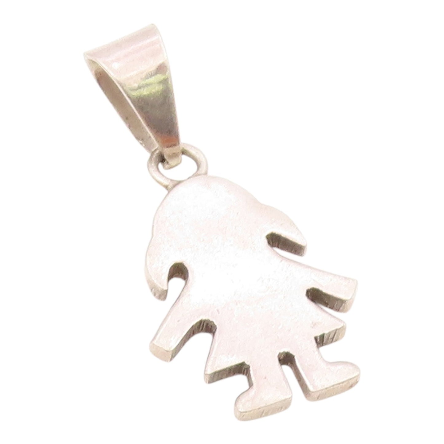MEXICO 925 Sterling Silver  Vintage Little Girl Silhouette Pendant  PT17645