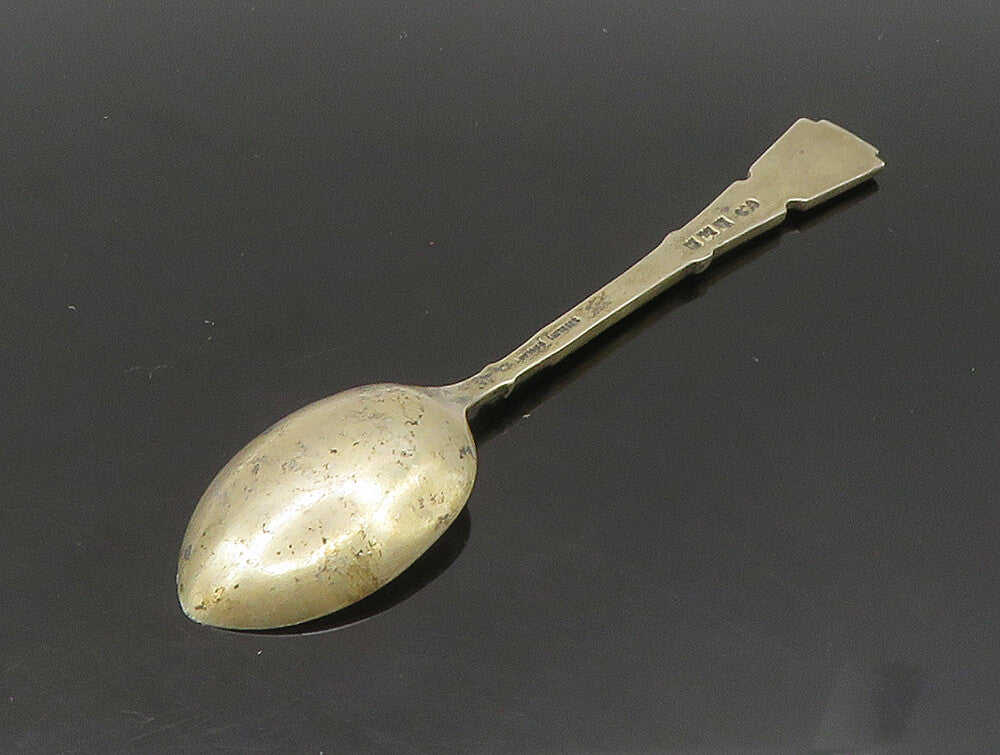 TS ENGLAND 925 Sterling Silver  Vintage Orange Enamel Souvenir Spoon  TR3254