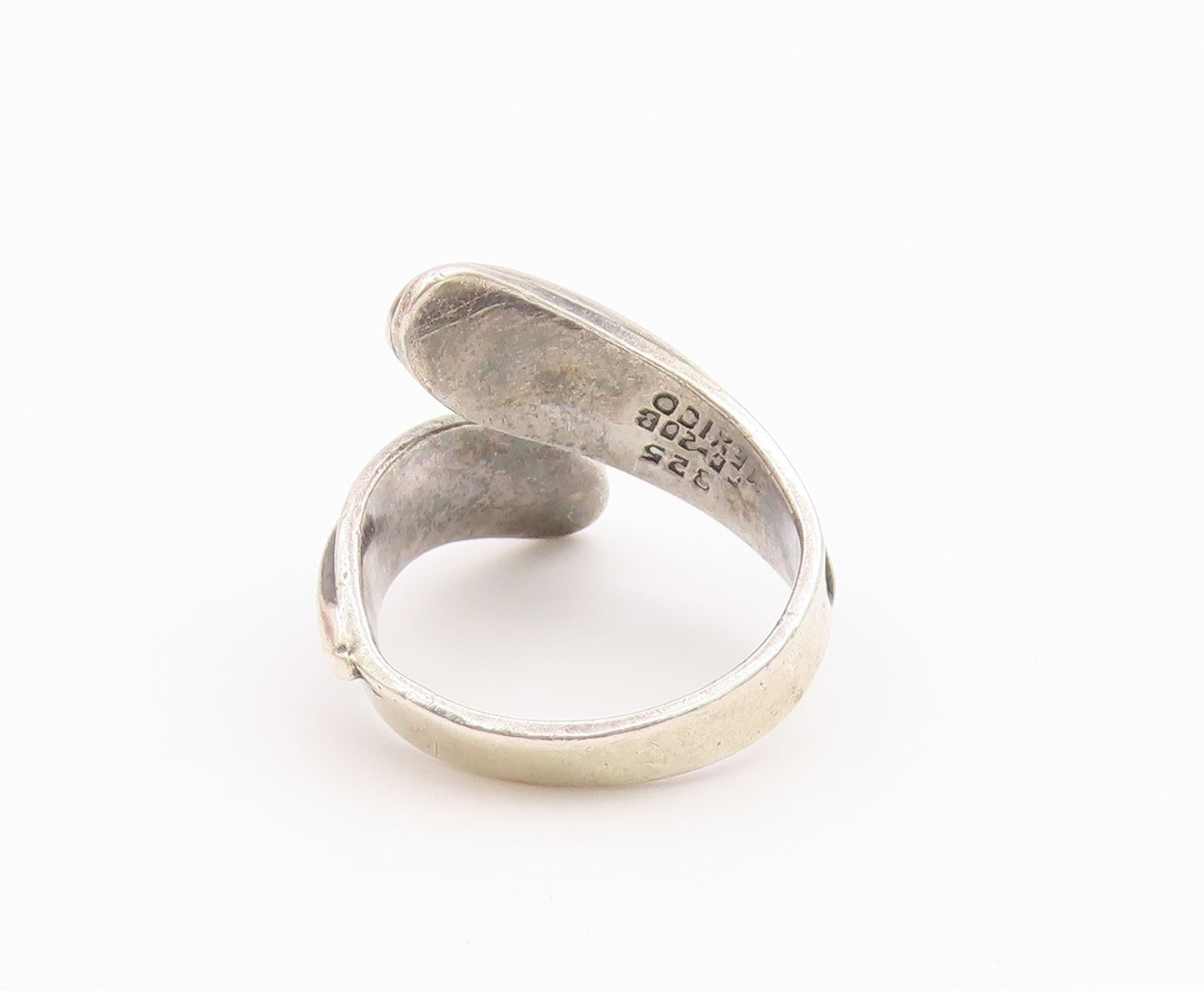 925 Sterling Silver Vintage Ring MEXICO Modernist Bypass Band  Sz 10  RG36536
