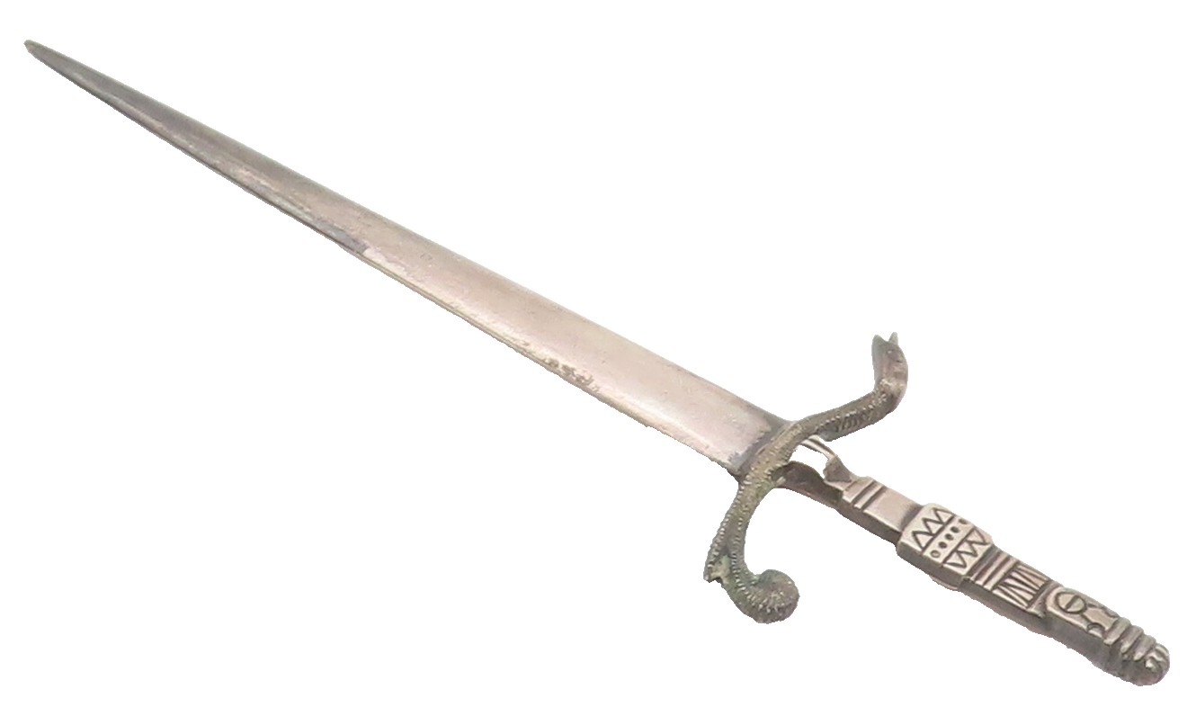 925 Sterling Silver  Vintage Sword Snake Shaped Rain Guard Mail Opener  TR3633