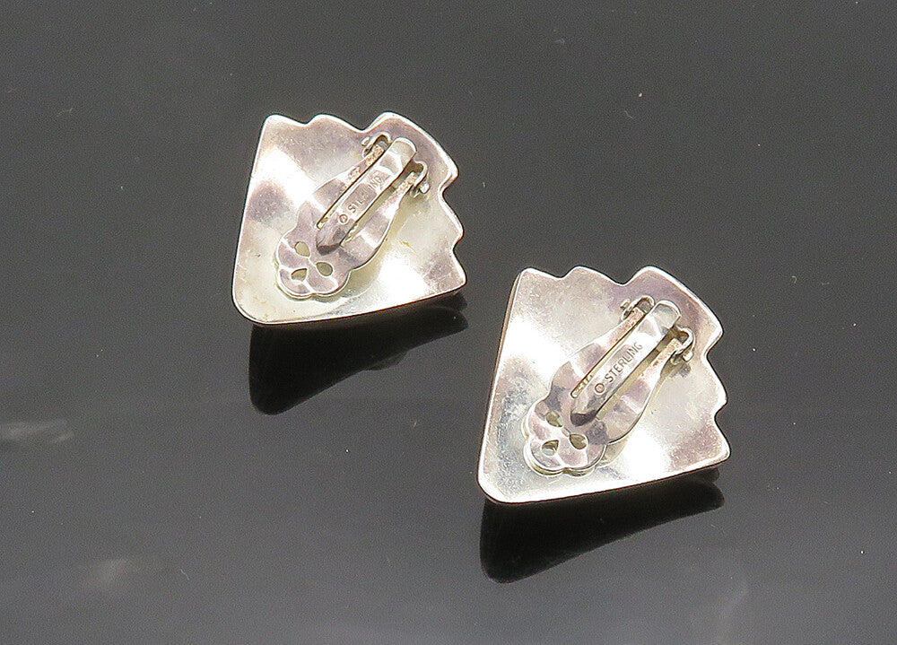 BAYANIHAN 925 Silver  Vintage Hollow Fluted Non Pierce Drop Earrings  EG10179