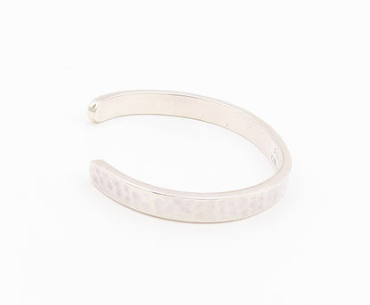 925 Sterling Silver Vintage Bracelet DEVATA Minimalist Hammered Cuff  BT12146