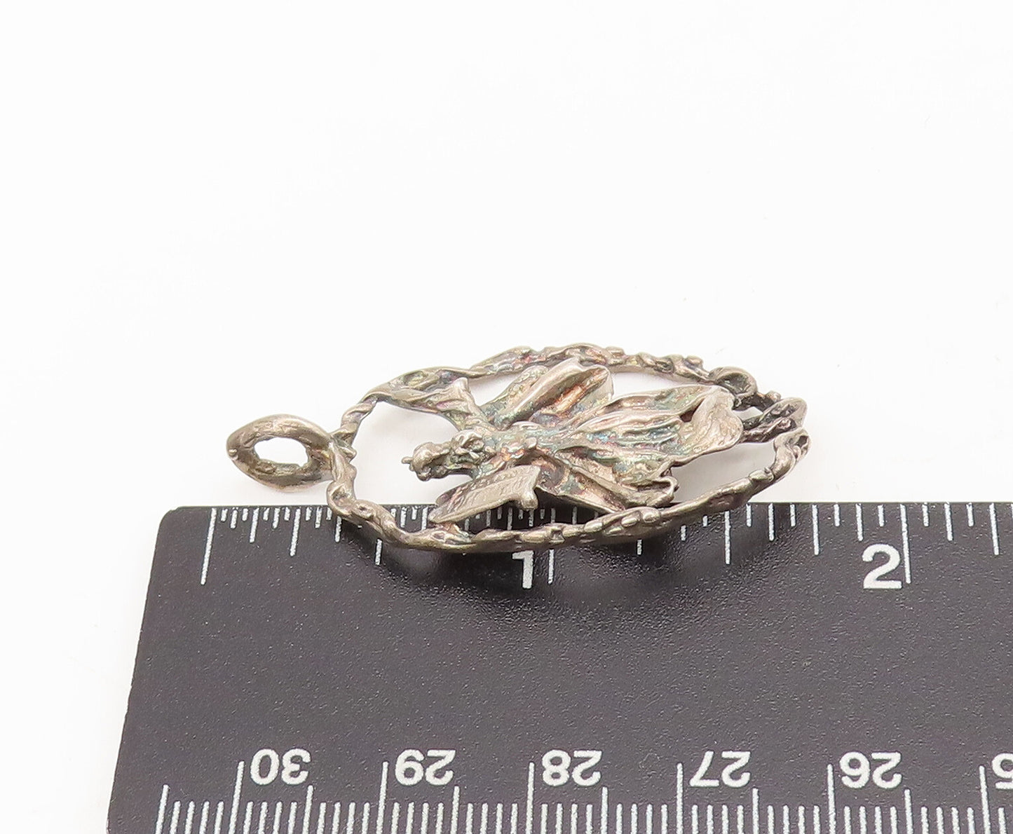 925 Sterling Silver Vintage Pendant Solid Carved Moses 10 Commandments PT22596