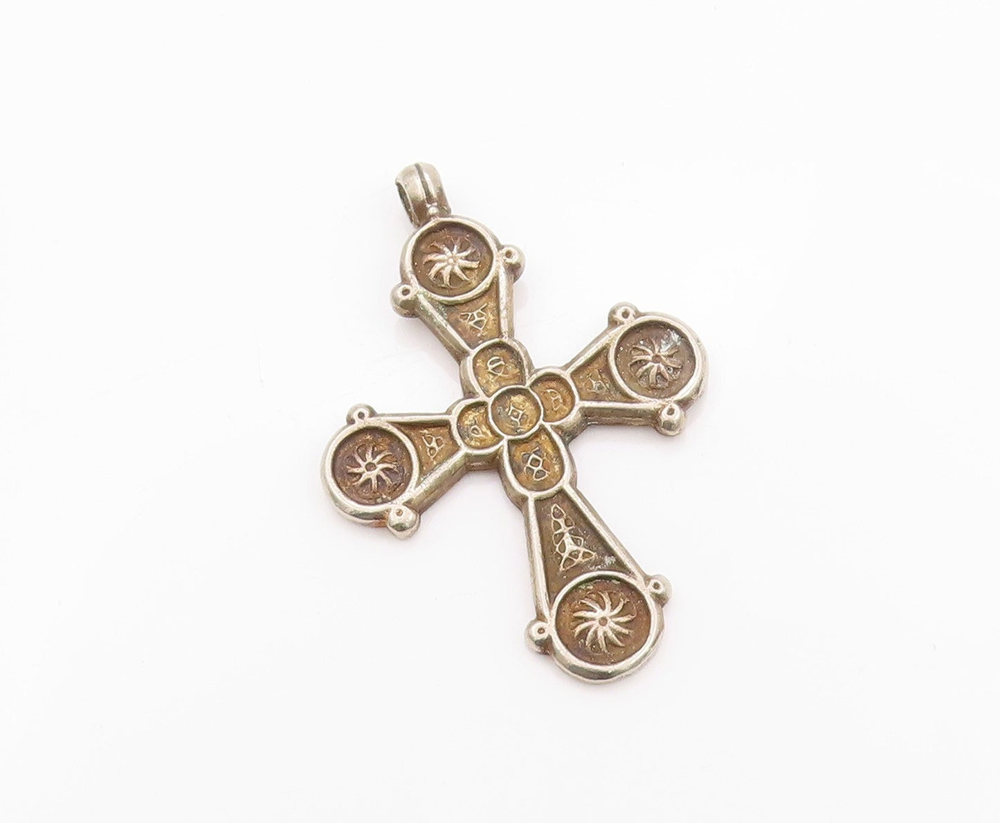 925 Sterling Silver Vintage Pendant MMA Byzantine Cross 6th Century  PT23992