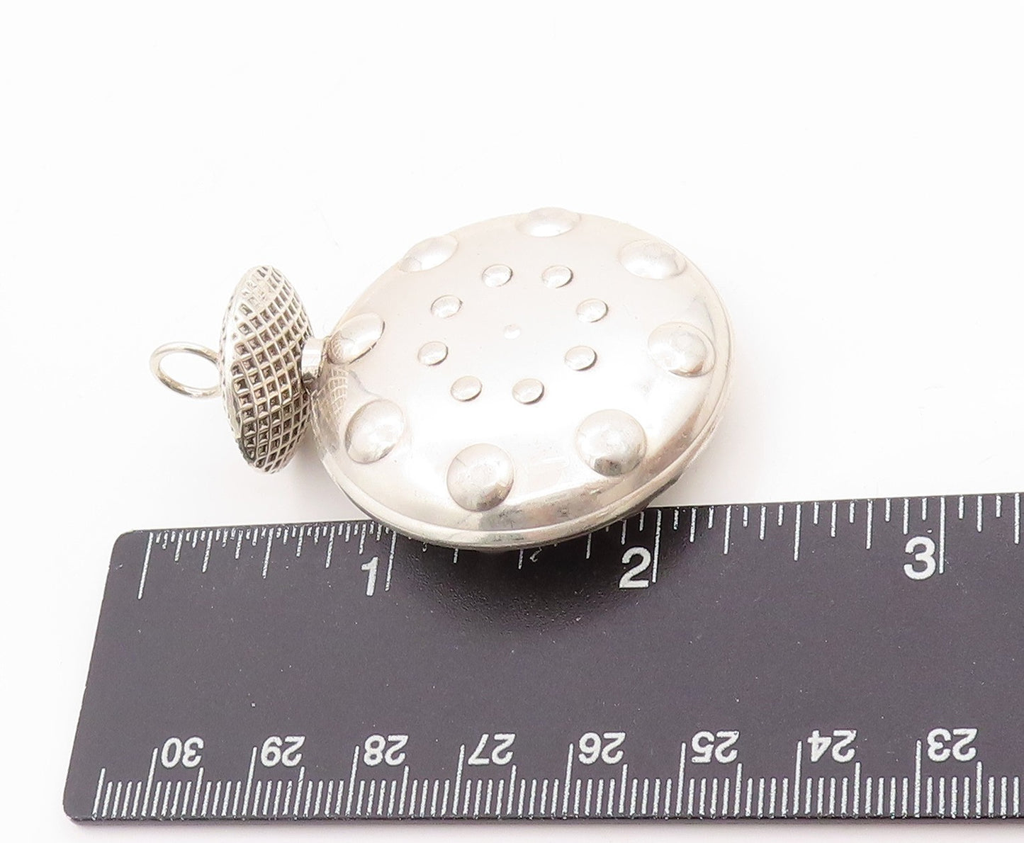 925 Sterling Silver Vintage Pendant Heavy Solid Perfume Bottle OPENS  PT24793