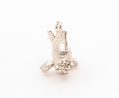 925 Sterling Silver Vintage Pendant Classic Etched Tropical Fish Charm  PT26262
